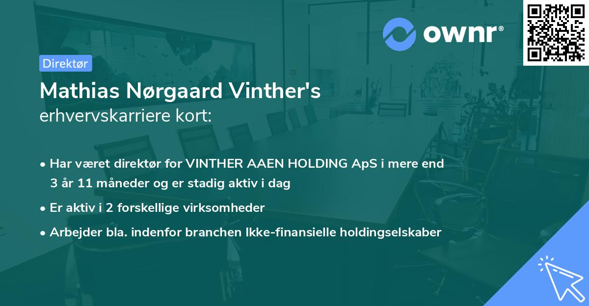 Mathias Nørgaard Vinther's erhvervskarriere kort