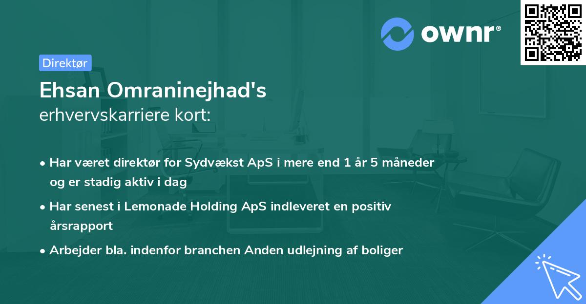 Ehsan Omraninejhad's erhvervskarriere kort