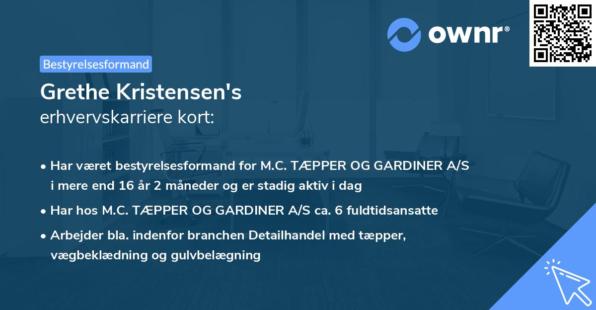 Grethe Kristensen's erhvervskarriere kort