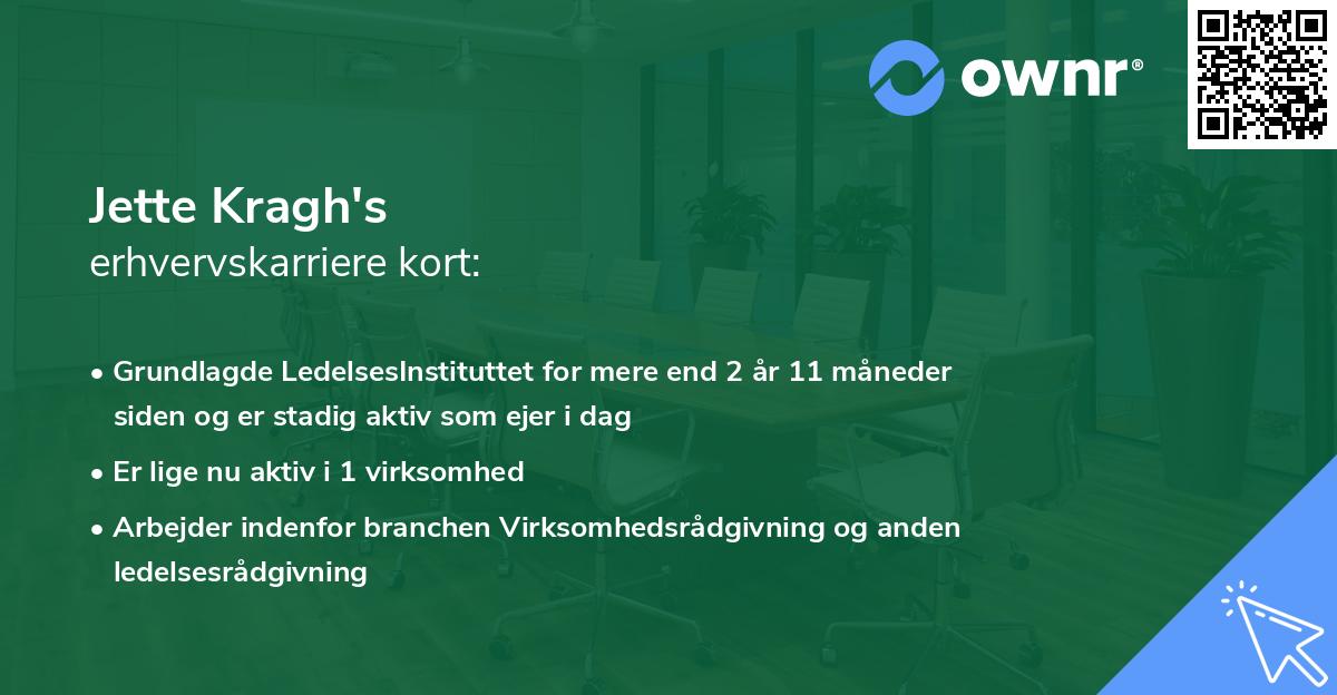 Jette Kragh's erhvervskarriere kort
