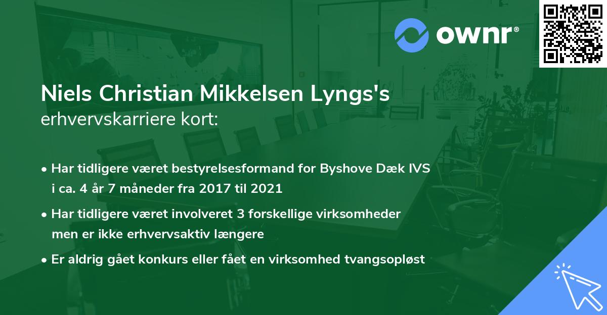 Niels Christian Mikkelsen Lyngs's erhvervskarriere kort