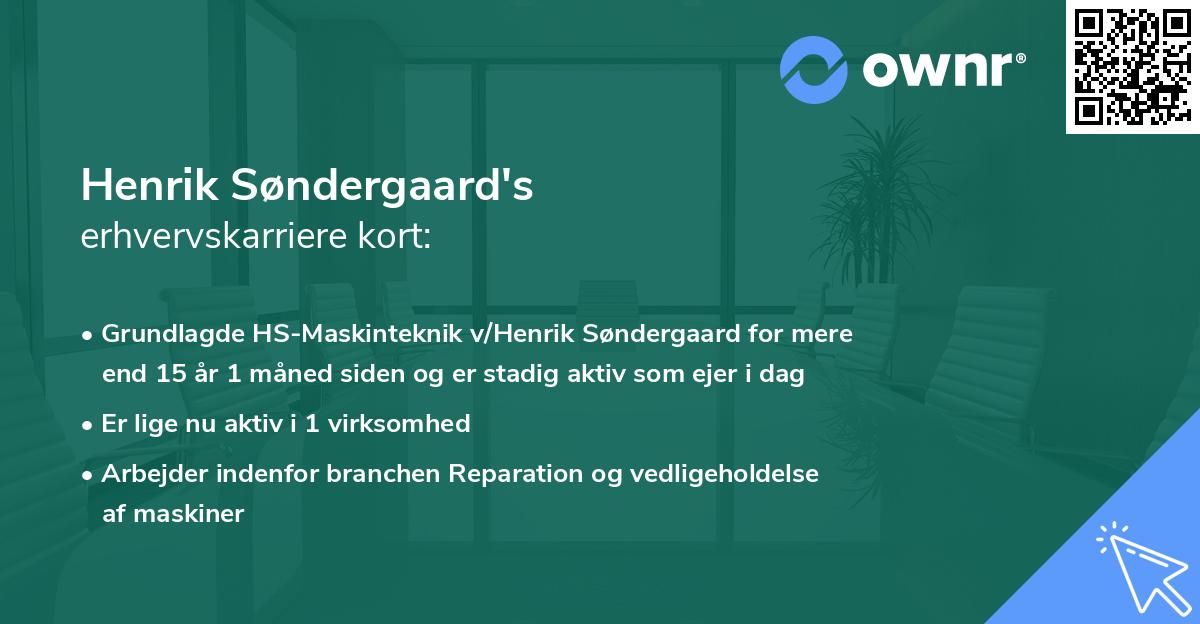 Henrik Søndergaard's erhvervskarriere kort