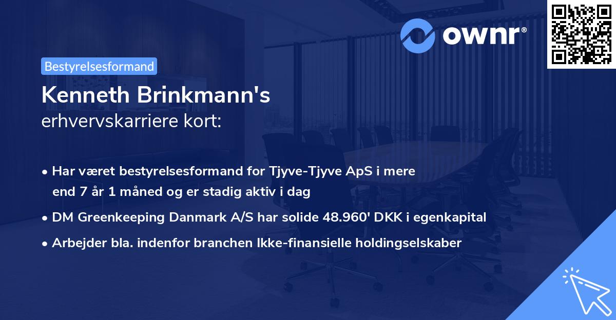 Kenneth Brinkmann's erhvervskarriere kort