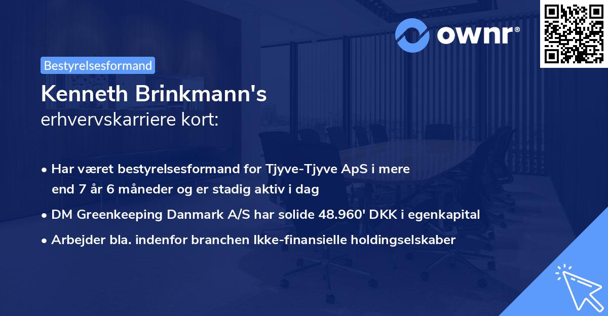 Kenneth Brinkmann's erhvervskarriere kort