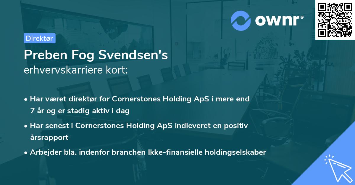 Preben Fog Svendsen's erhvervskarriere kort
