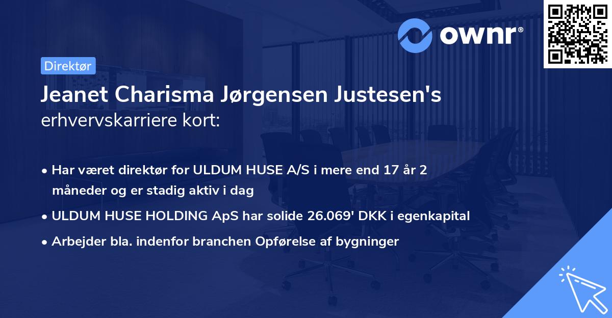 Jeanet Charisma Jørgensen Justesen's erhvervskarriere kort