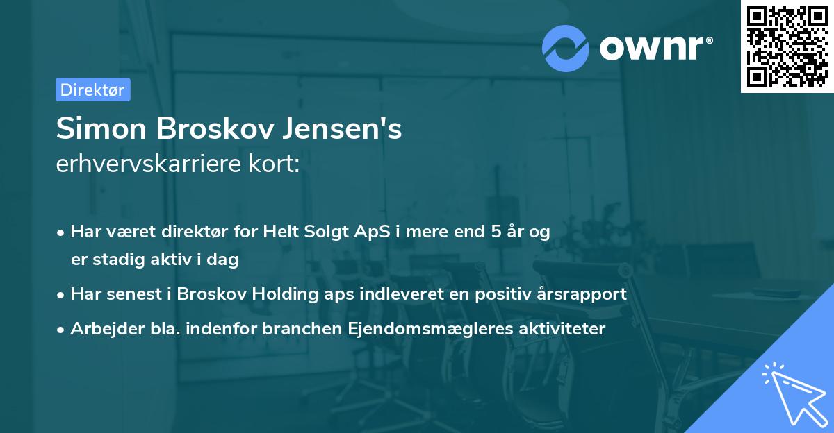 Simon Broskov Jensen's erhvervskarriere kort