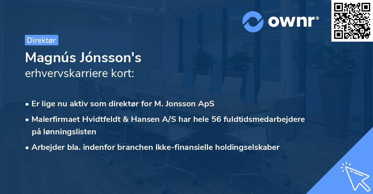 Magnús Jónsson's erhvervskarriere kort