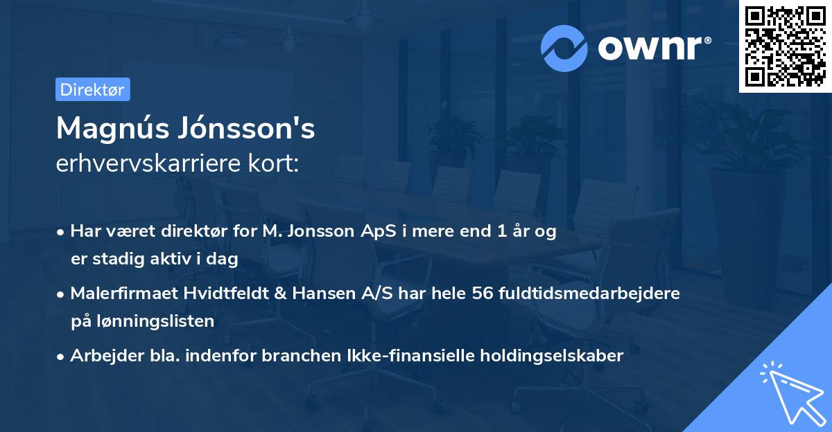 Magnús Jónsson's erhvervskarriere kort