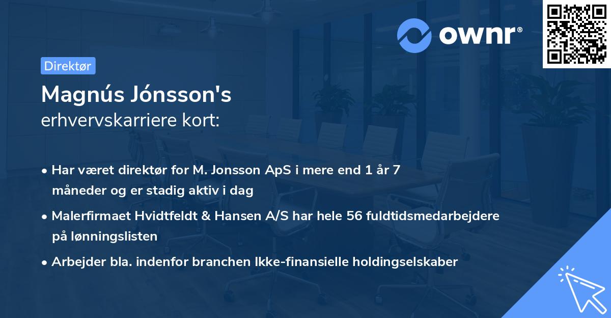 Magnús Jónsson's erhvervskarriere kort