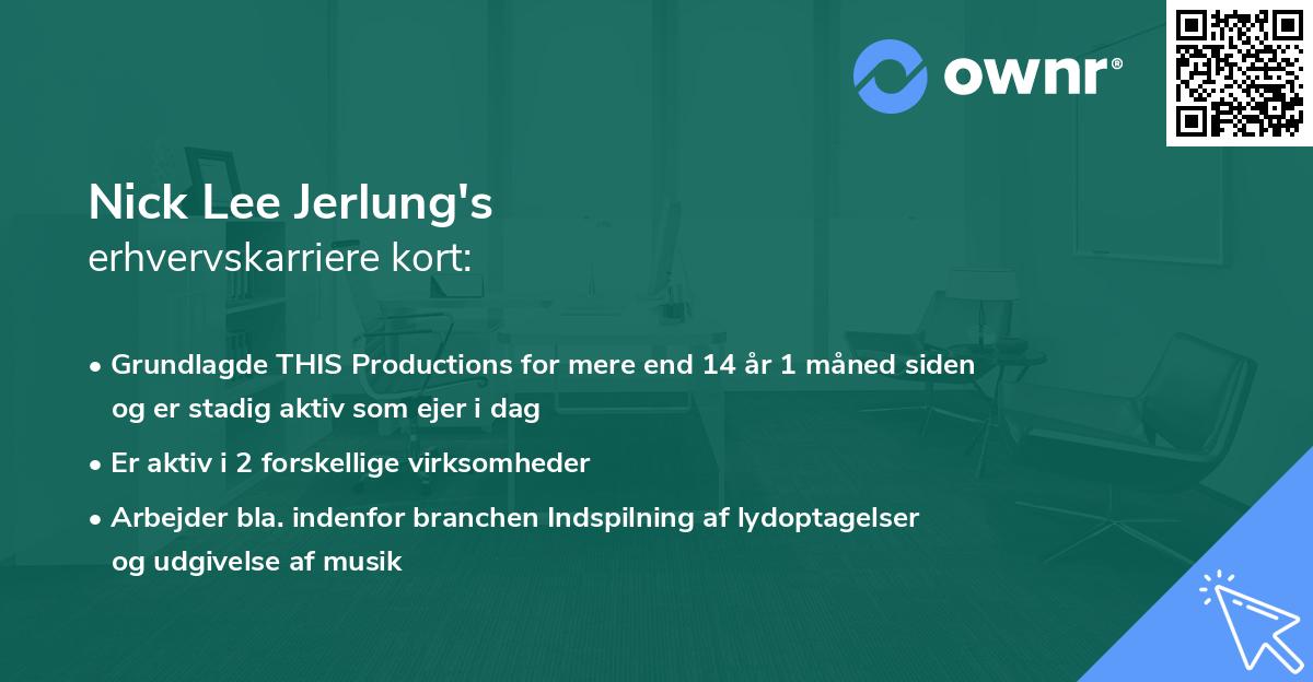 Nick Lee Jerlung's erhvervskarriere kort