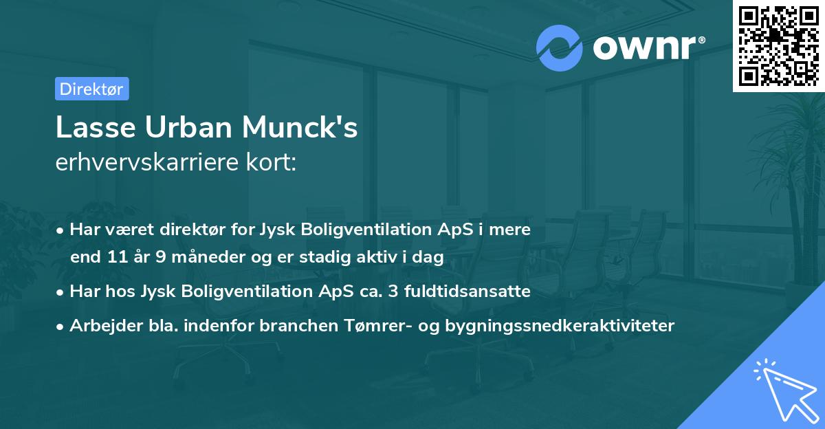 Lasse Urban Munck's erhvervskarriere kort