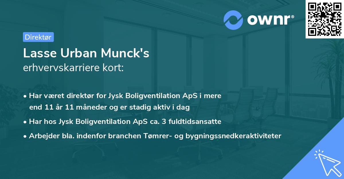 Lasse Urban Munck's erhvervskarriere kort