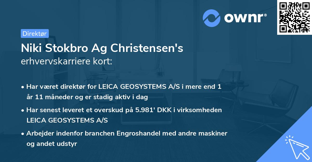 Niki Stokbro Ag Christensen's erhvervskarriere kort