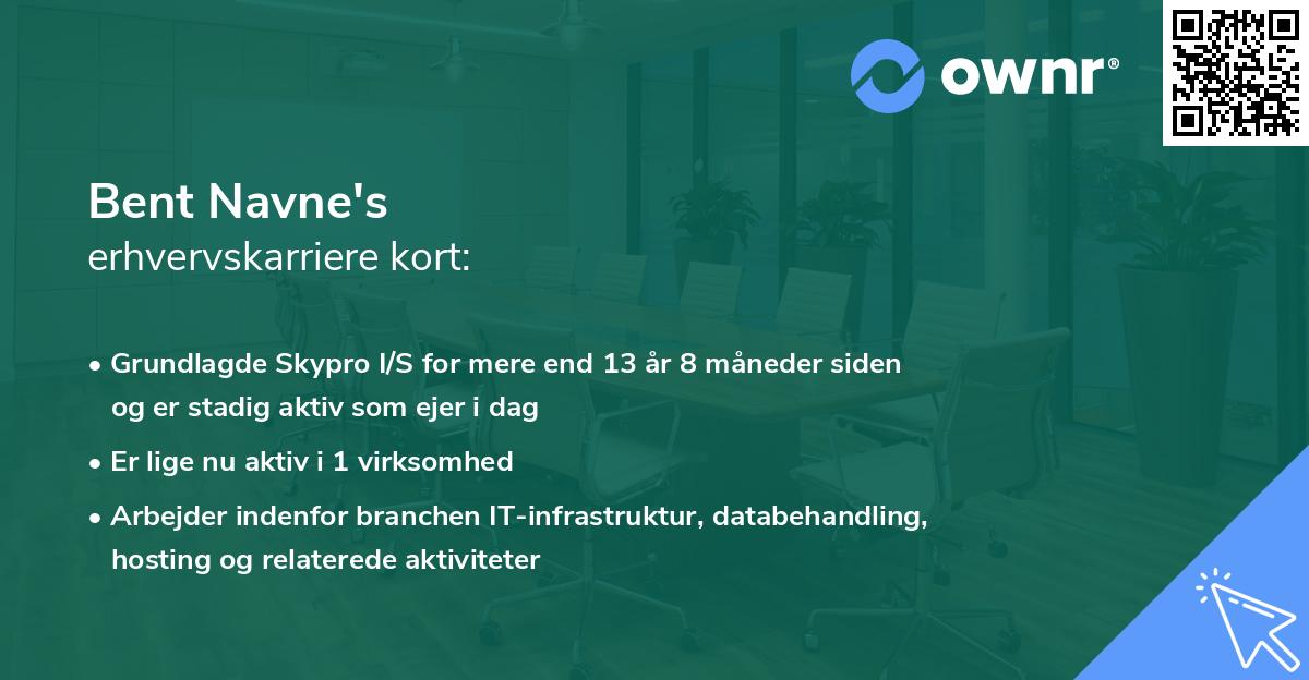 Bent Navne's erhvervskarriere kort