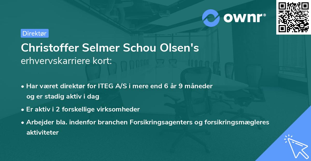 Christoffer Selmer Schou Olsen's erhvervskarriere kort