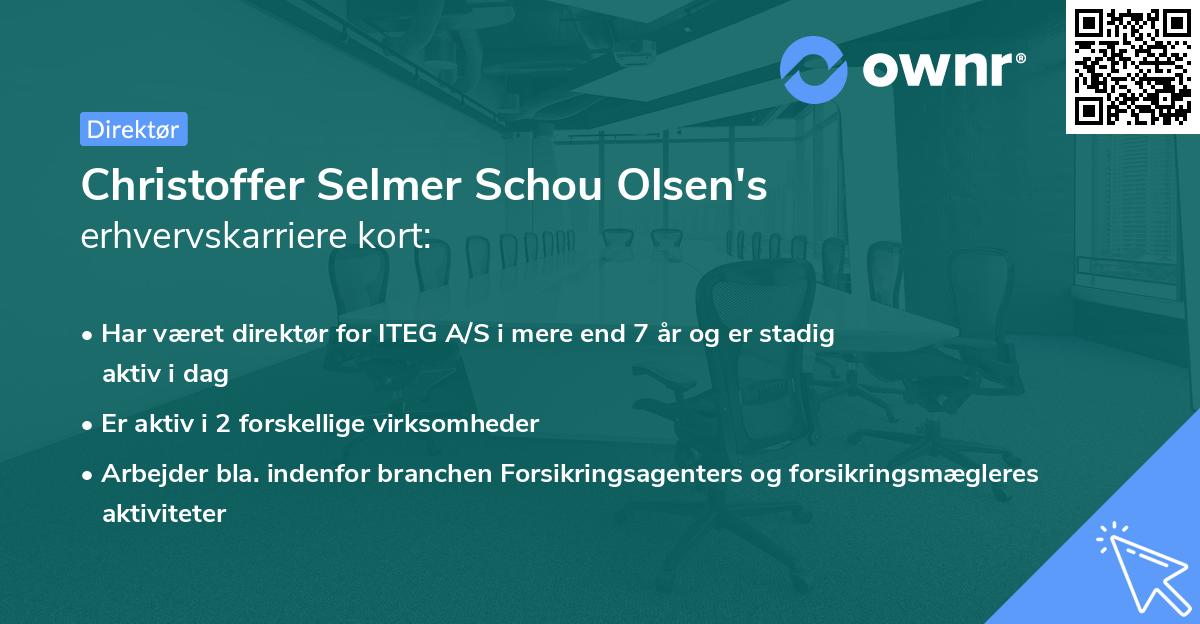 Christoffer Selmer Schou Olsen's erhvervskarriere kort