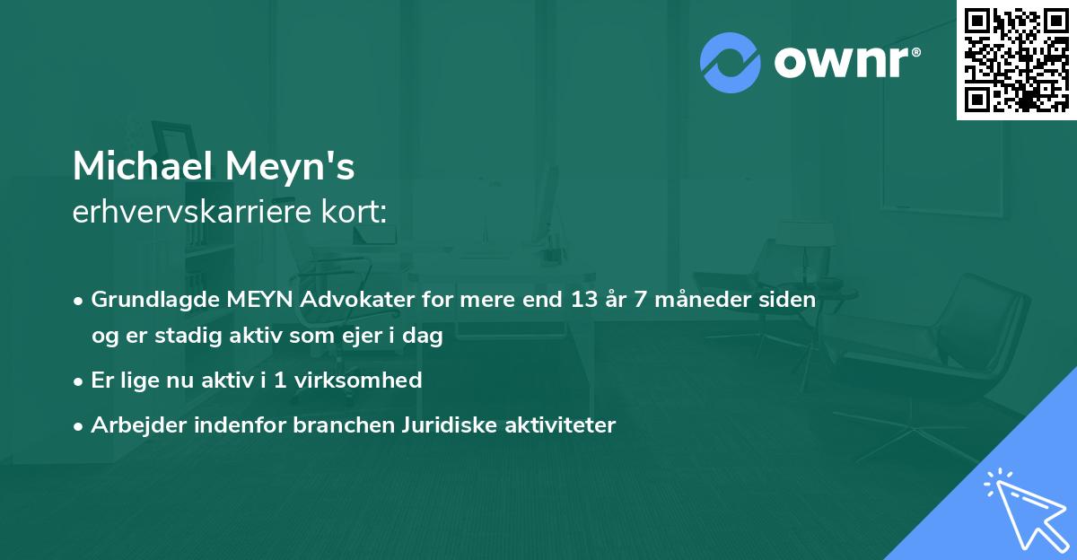 Michael Meyn's erhvervskarriere kort
