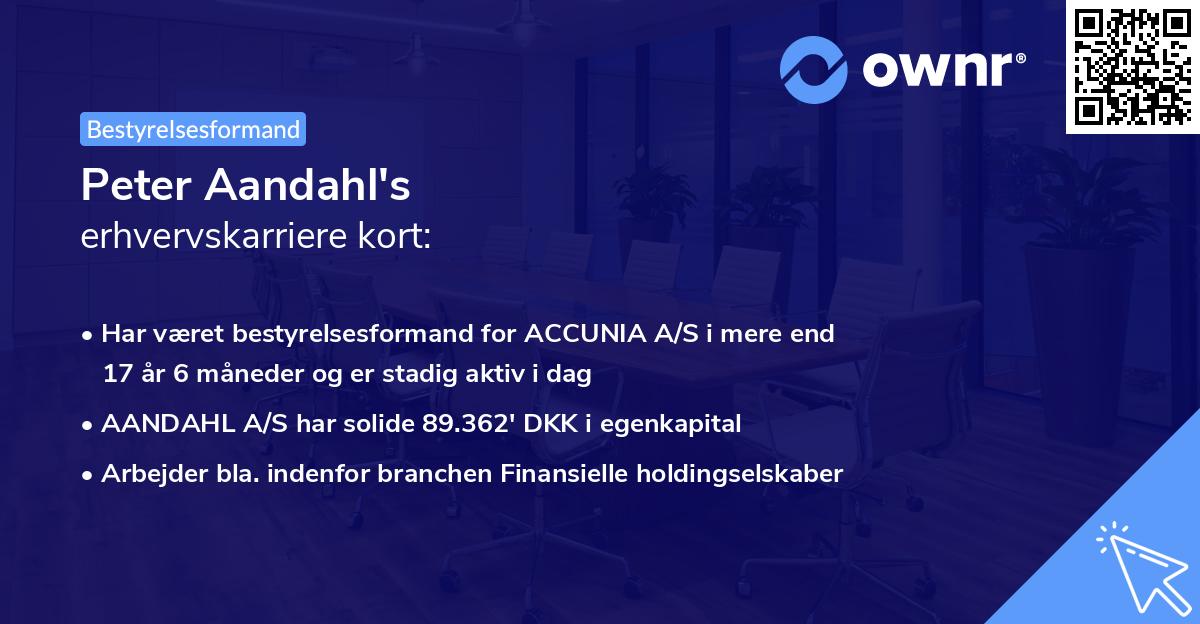 Peter Aandahl's erhvervskarriere kort