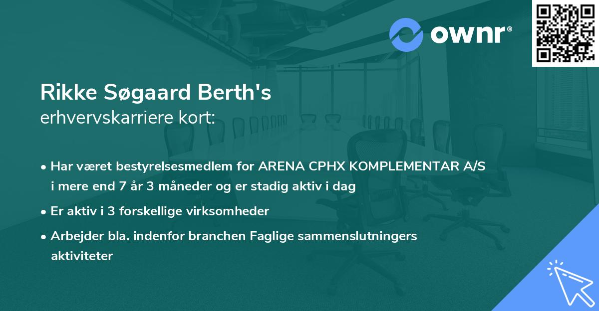 Rikke Søgaard Berth's erhvervskarriere kort