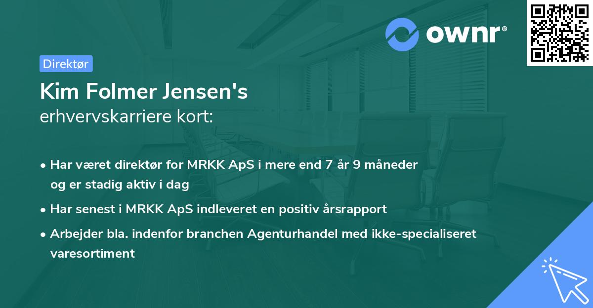 Kim Folmer Jensen's erhvervskarriere kort
