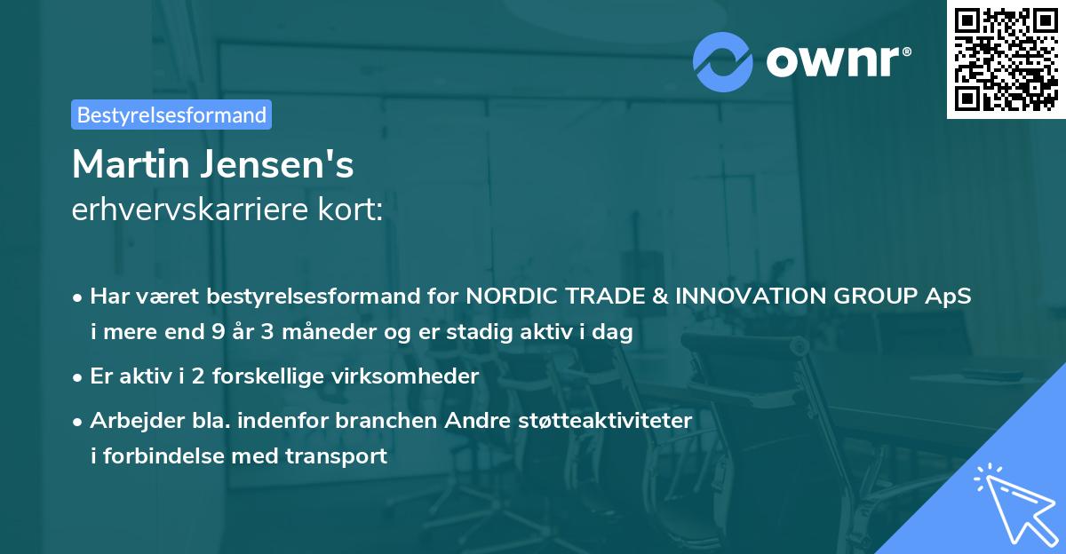 Martin Jensen's erhvervskarriere kort
