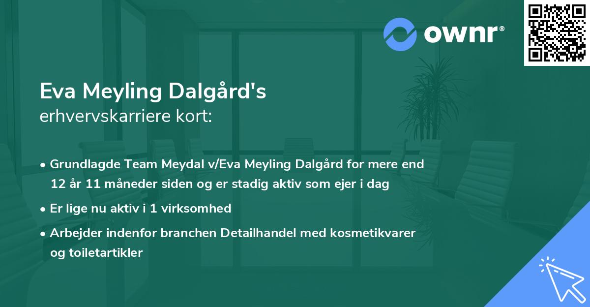 Eva Meyling Dalgård's erhvervskarriere kort