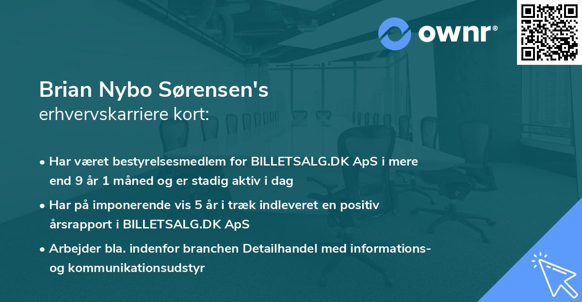 Brian Nybo Sørensen's erhvervskarriere kort