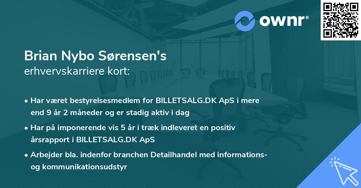 Brian Nybo Sørensen's erhvervskarriere kort