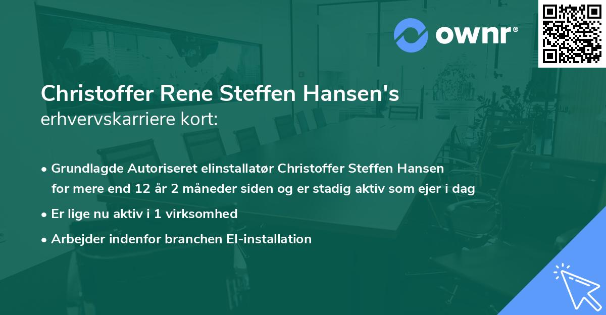 Christoffer Rene Steffen Hansen's erhvervskarriere kort