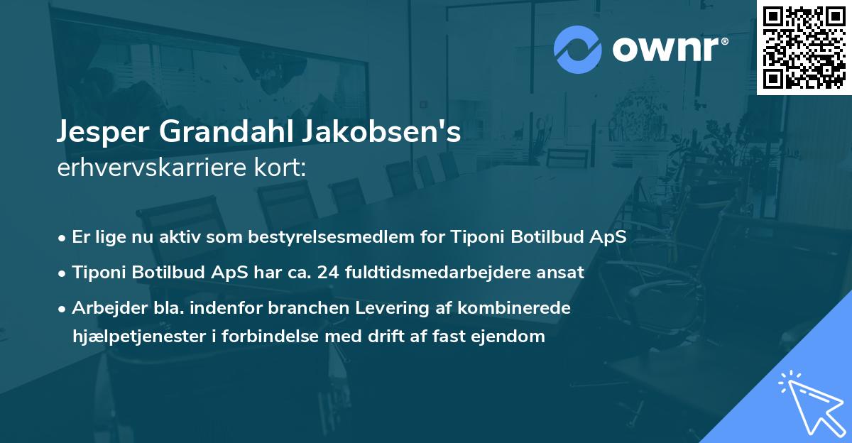 Jesper Grandahl Jakobsen's erhvervskarriere kort