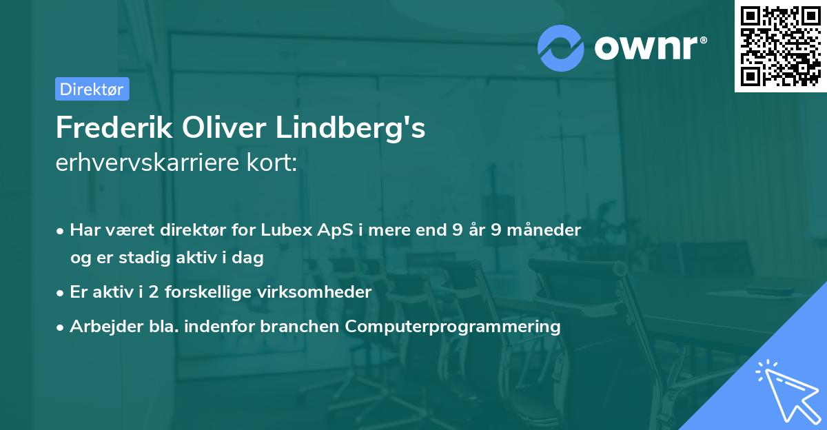 Frederik Oliver Lindberg's erhvervskarriere kort