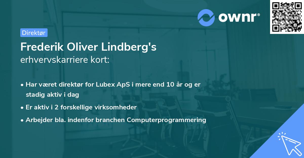 Frederik Oliver Lindberg's erhvervskarriere kort
