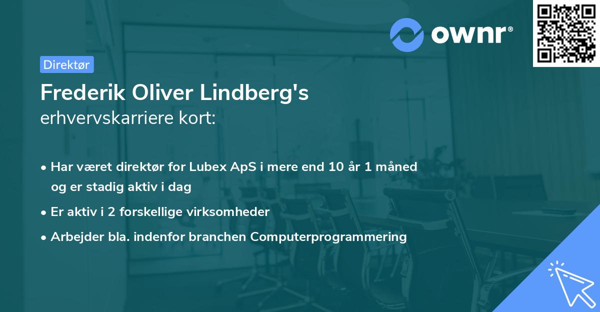 Frederik Oliver Lindberg's erhvervskarriere kort
