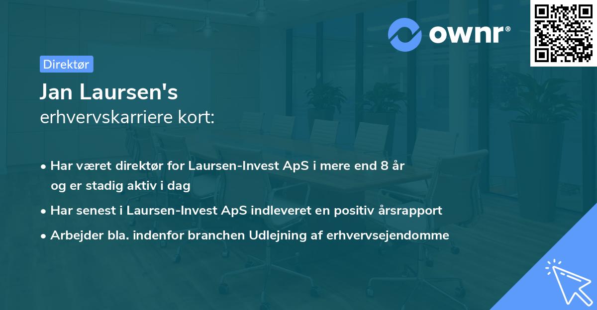 Jan Laursen's erhvervskarriere kort