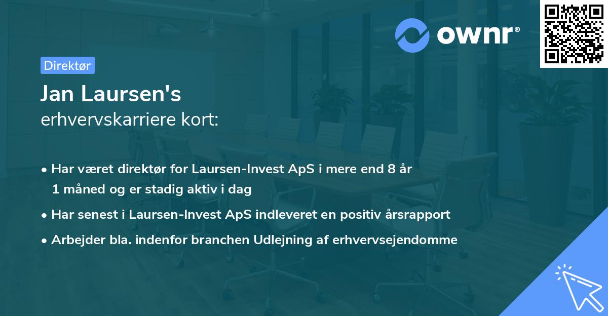 Jan Laursen's erhvervskarriere kort