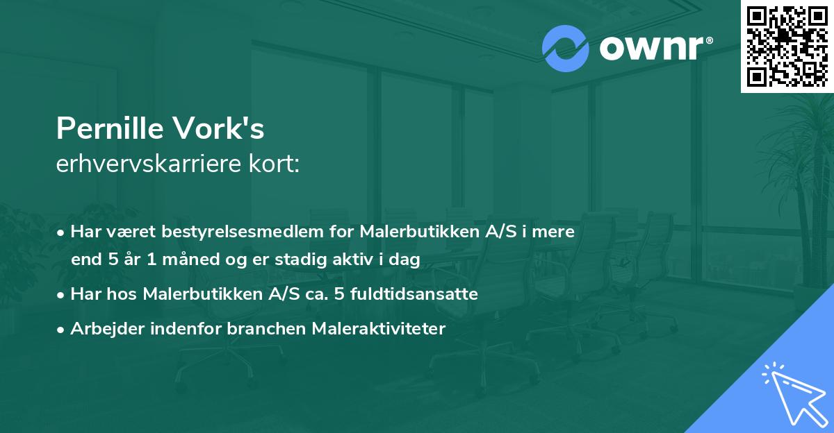 Pernille Vork's erhvervskarriere kort