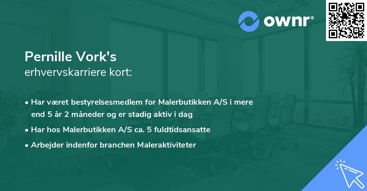 Pernille Vork's erhvervskarriere kort