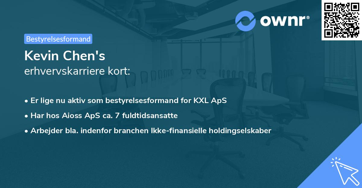 Kevin Chen's erhvervskarriere kort