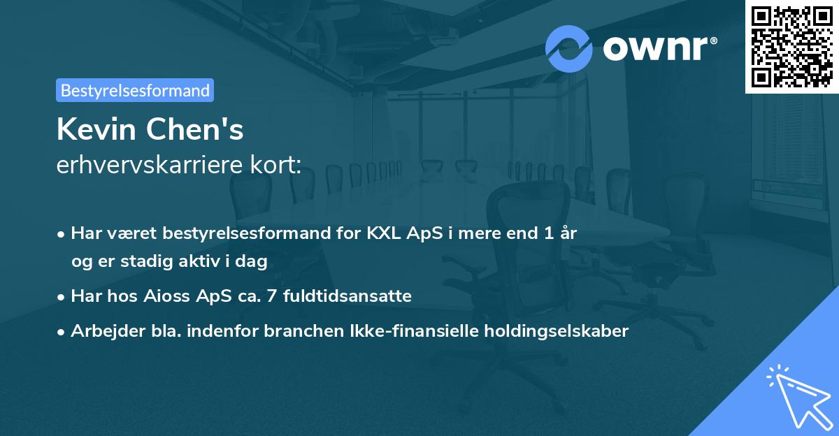 Kevin Chen's erhvervskarriere kort