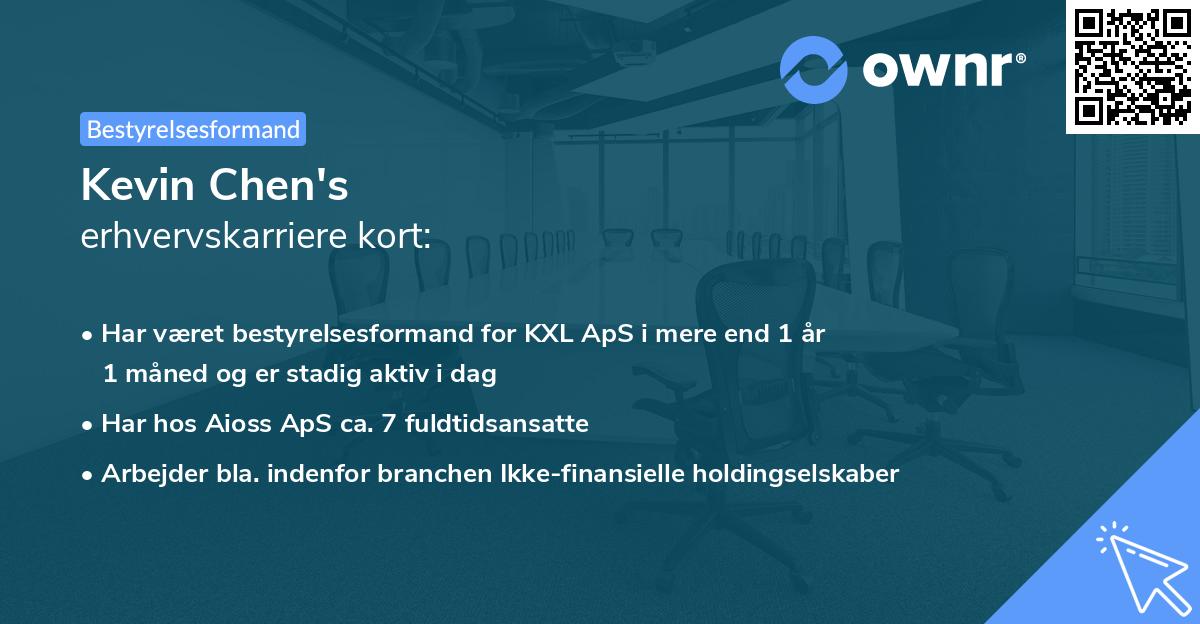 Kevin Chen's erhvervskarriere kort