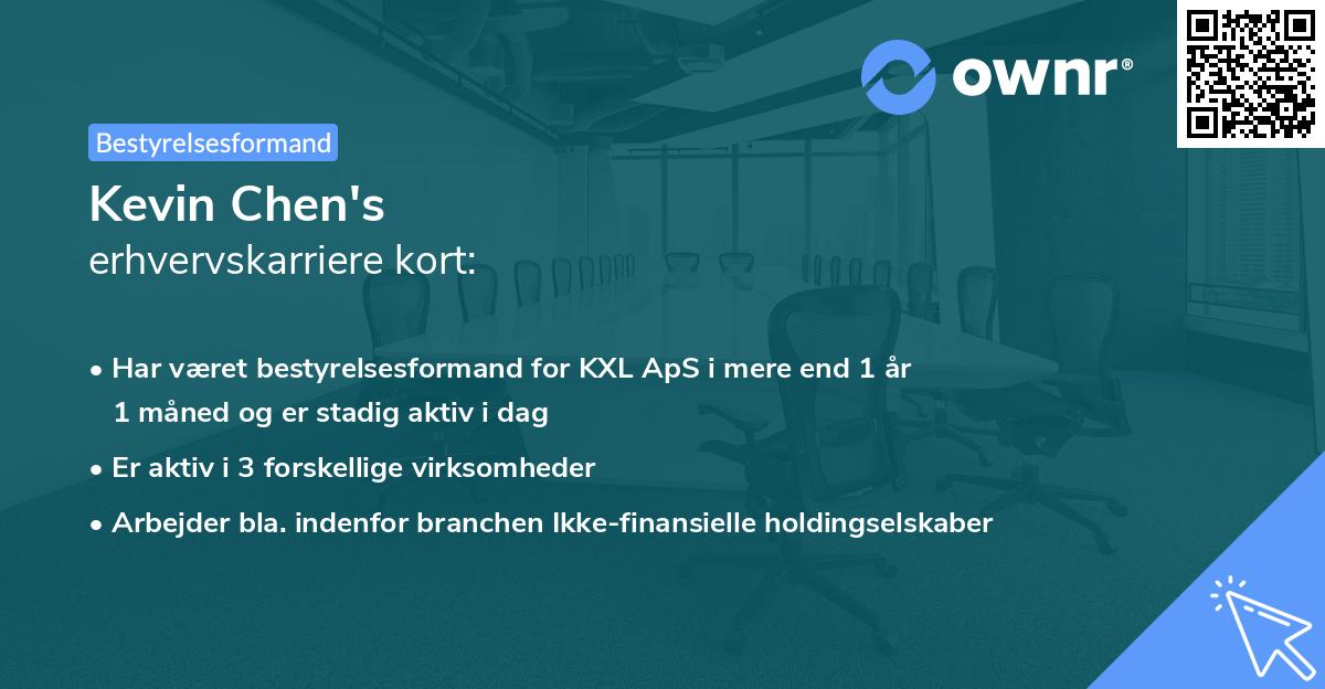 Kevin Chen's erhvervskarriere kort