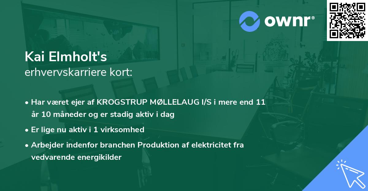 Kai Elmholt's erhvervskarriere kort