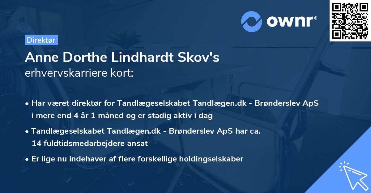 Anne Dorthe Lindhardt Skov's erhvervskarriere kort