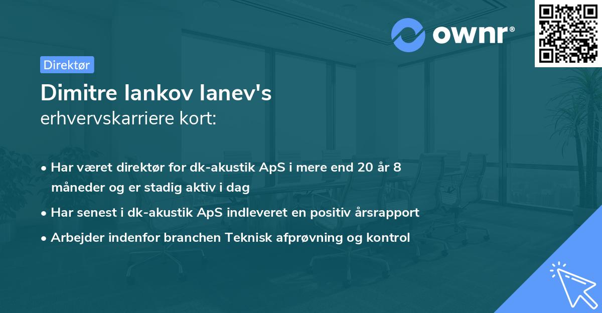 Dimitre Iankov Ianev's erhvervskarriere kort