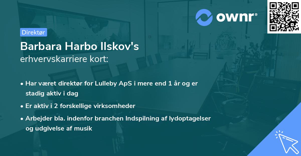 Barbara Harbo Ilskov's erhvervskarriere kort