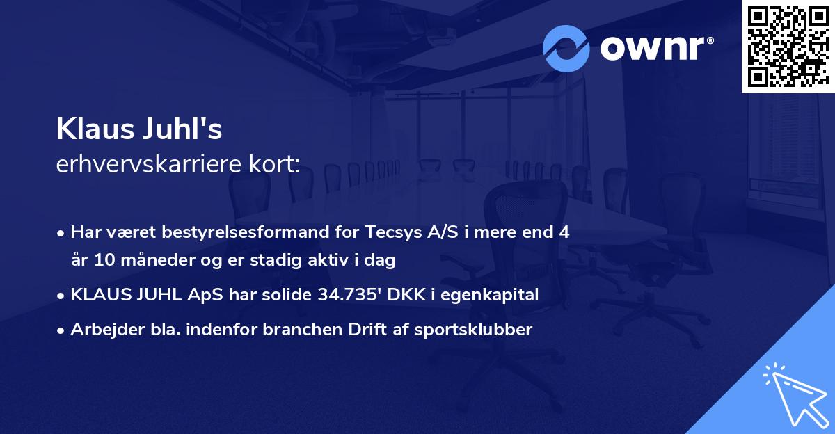 Klaus Juhl's erhvervskarriere kort