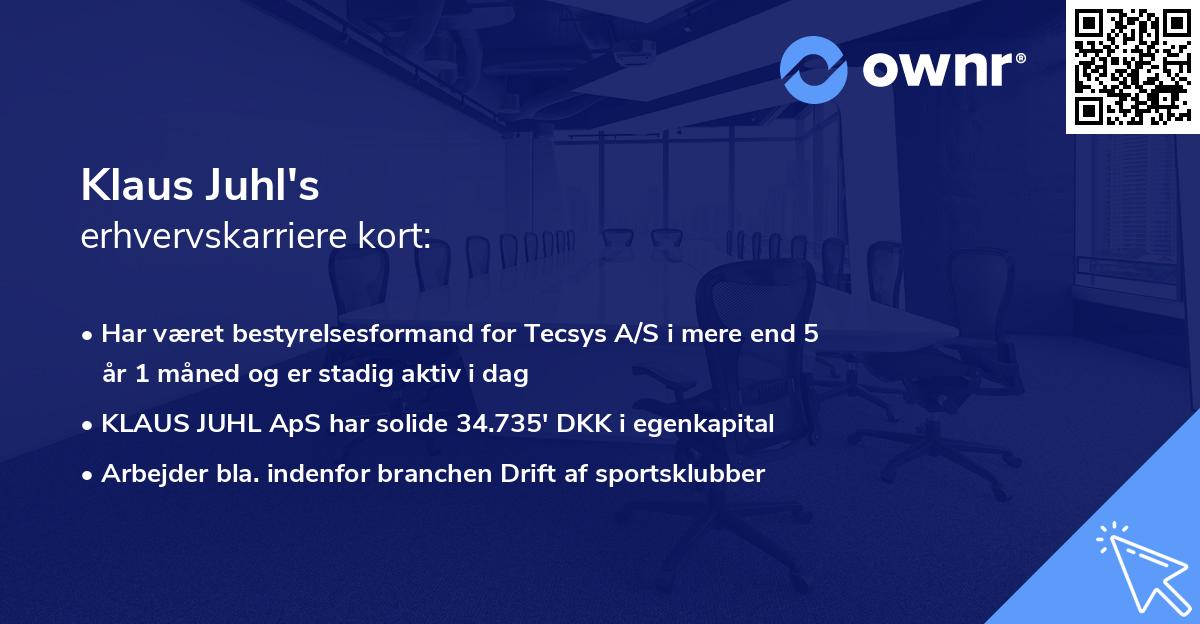 Klaus Juhl's erhvervskarriere kort