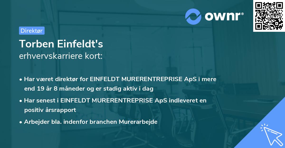 Torben Einfeldt's erhvervskarriere kort