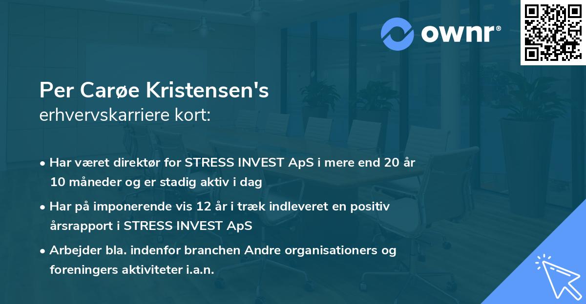 Per Carøe Kristensen's erhvervskarriere kort
